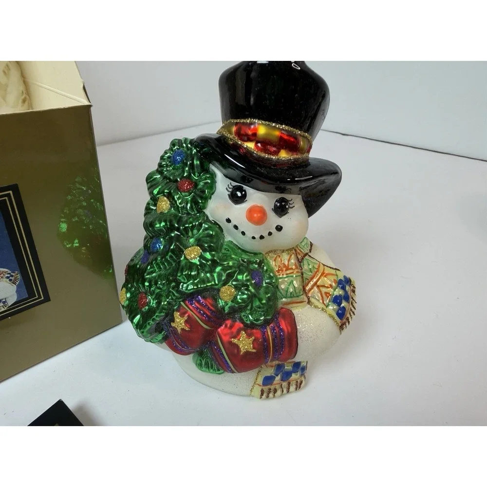 Kurt Adler Polonaise Collection Snowmen's Treasure‎ Glass Ornament Box AP 1470